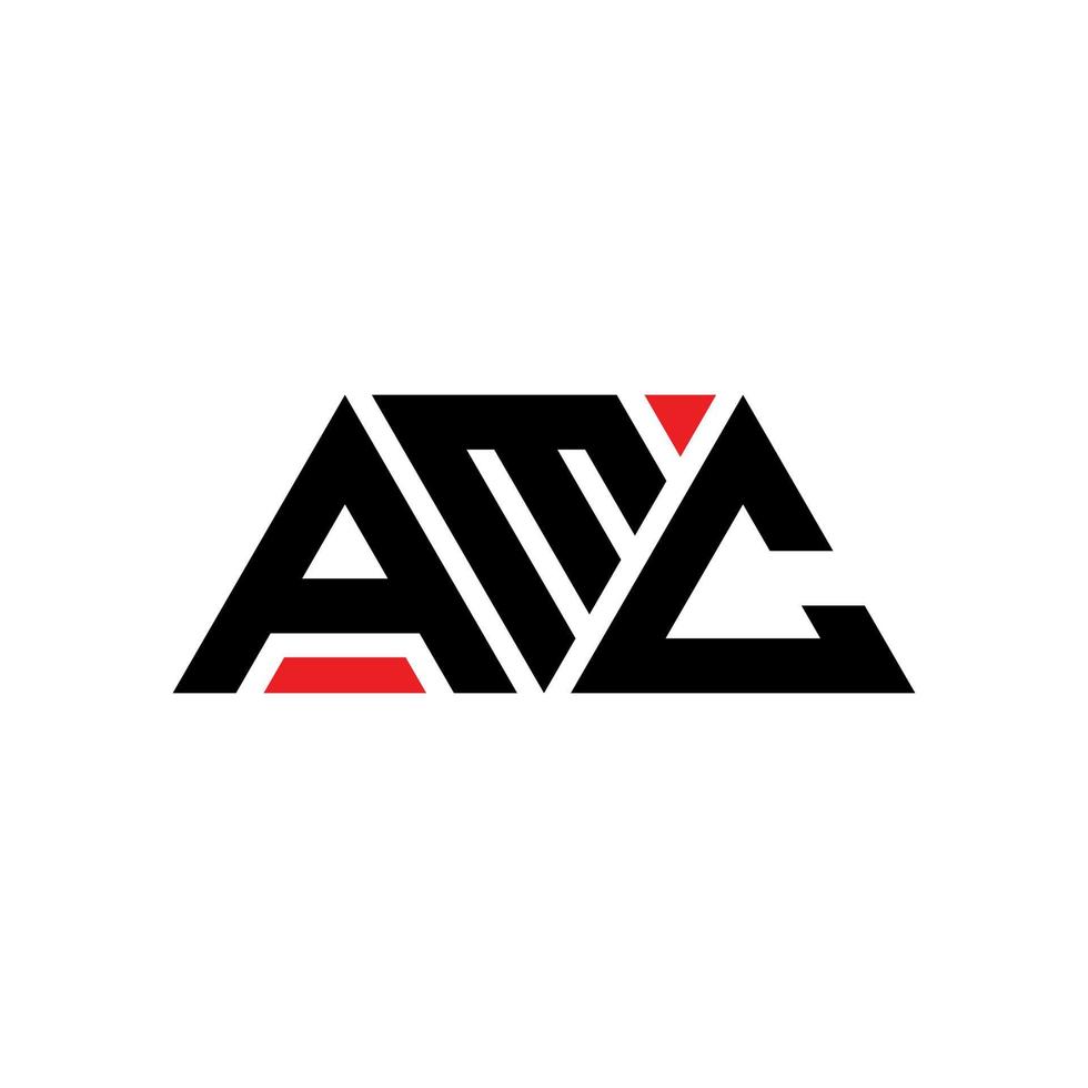 AMC triangle letter logo design with triangle shape. AMC triangle logo design monogram. AMC triangle vector logo template with red color. AMC triangular logo Simple, Elegant, and Luxurious Logo. AMC