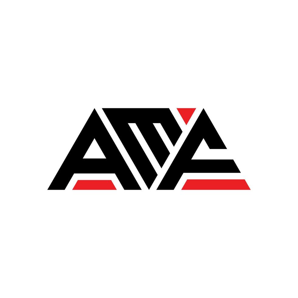 diseño de logotipo de letra triangular amf con forma de triángulo. monograma de diseño de logotipo de triángulo amf. plantilla de logotipo de vector de triángulo amf con color rojo. logotipo triangular amf logotipo simple, elegante y lujoso. amf