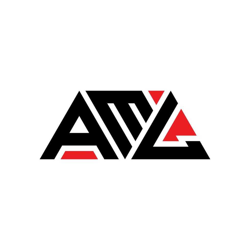 diseño de logotipo de letra triangular aml con forma de triángulo. monograma de diseño de logotipo de triángulo aml. plantilla de logotipo de vector de triángulo aml con color rojo. logotipo triangular aml logotipo simple, elegante y lujoso. aml