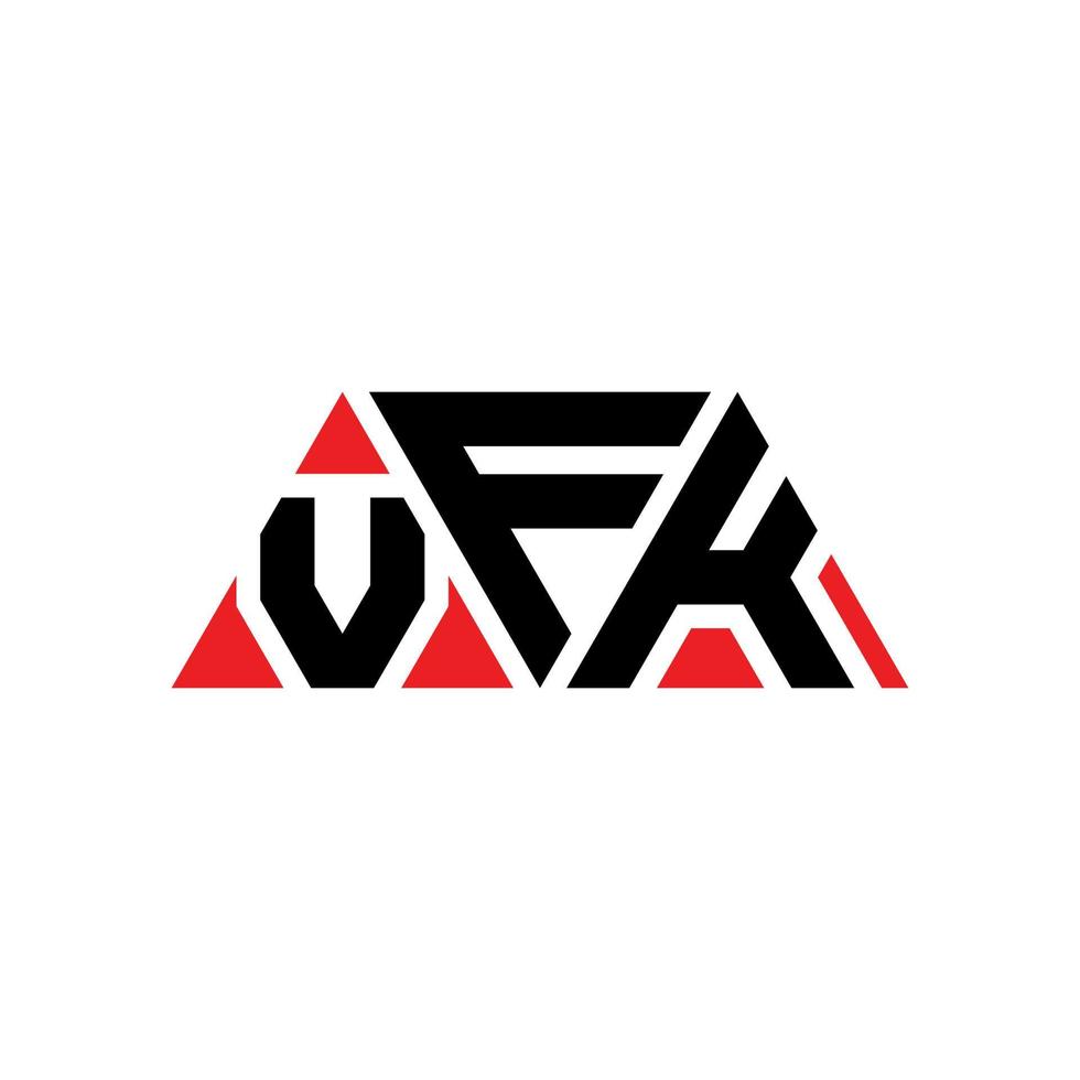 Diseño de logotipo de letra de triángulo vfk con forma de triángulo. monograma de diseño del logotipo del triángulo vfk. plantilla de logotipo de vector de triángulo vfk con color rojo. logotipo triangular vfk logotipo simple, elegante y lujoso. vfk