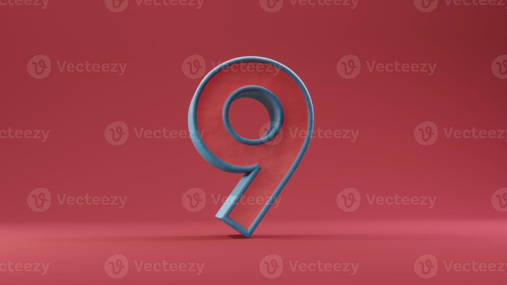 number text red in background red 3d illustration rendering, countdown text number text red color photo