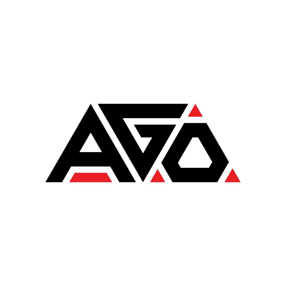 AGO triangle letter logo design with triangle shape. AGO triangle logo design monogram. AGO triangle vector logo template with red color. AGO triangular logo Simple, Elegant, and Luxurious Logo. AGO