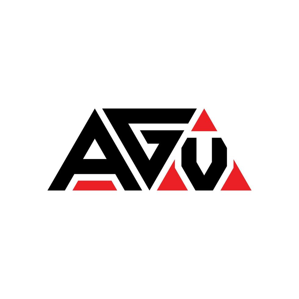 diseño de logotipo de letra triangular agv con forma de triángulo. monograma de diseño de logotipo de triángulo agv. plantilla de logotipo de vector de triángulo agv con color rojo. logotipo triangular agv logotipo simple, elegante y lujoso. agv