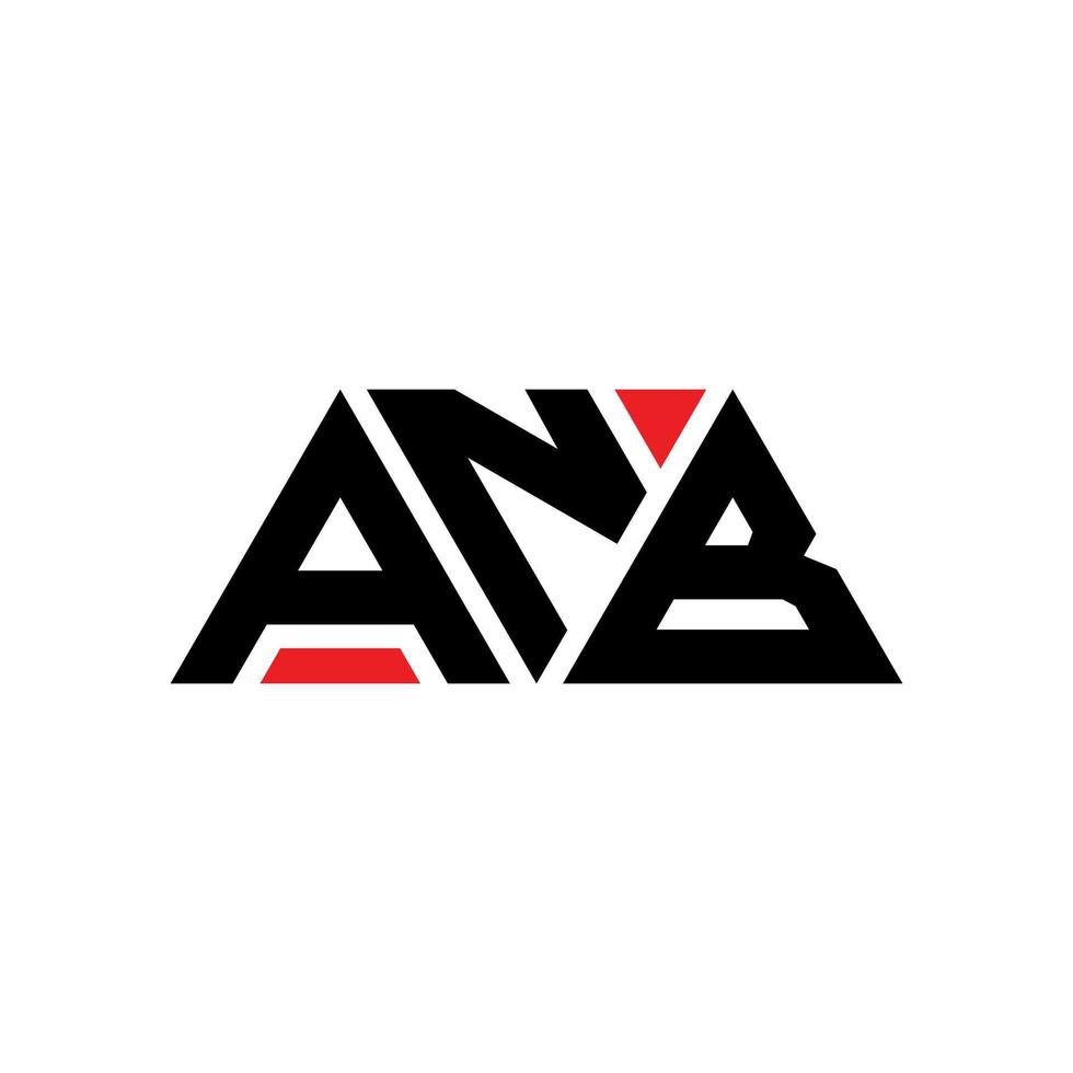 diseño de logotipo de letra de triángulo anb con forma de triángulo. monograma de diseño de logotipo de triángulo anb. plantilla de logotipo de vector de triángulo anb con color rojo. anb logo triangular logo simple, elegante y lujoso. yb