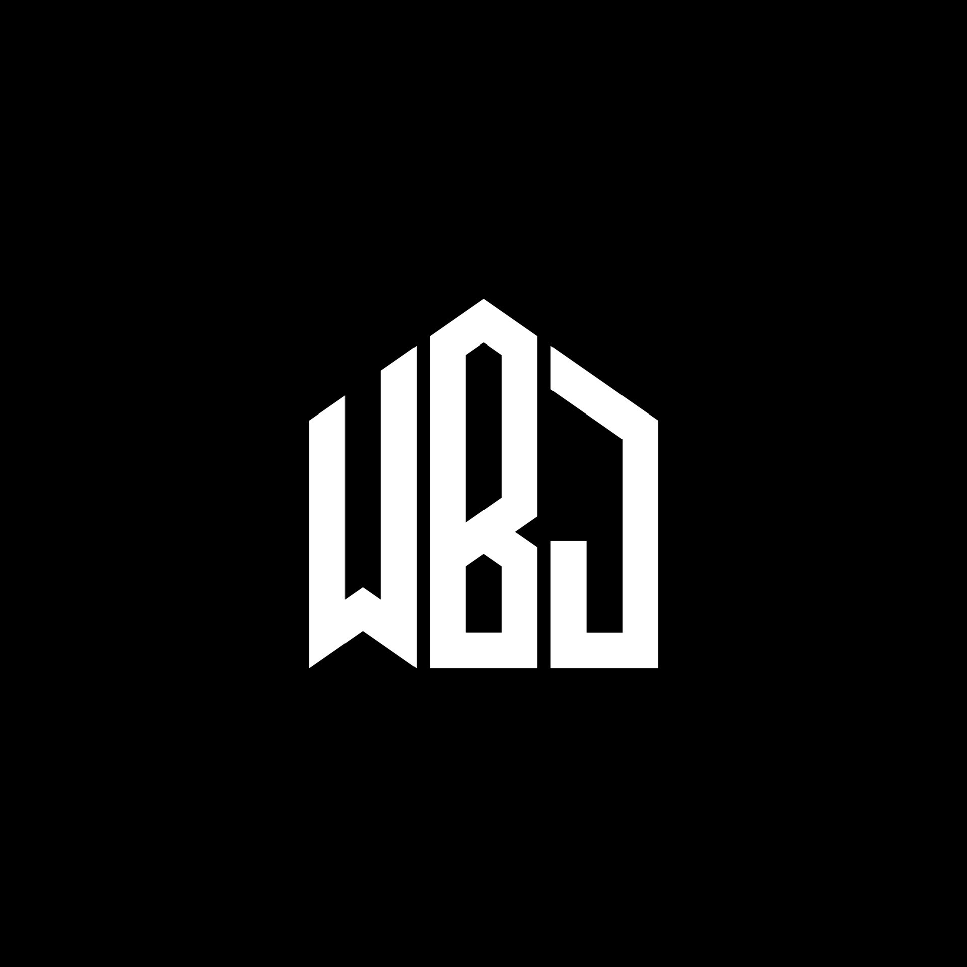 WBJ letter logo design on BLACK background. WBJ creative initials