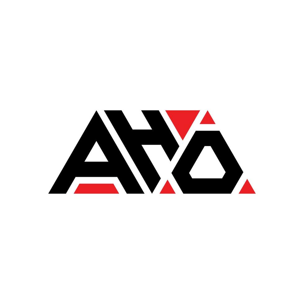 diseño de logotipo de letra triangular aho con forma de triángulo. monograma de diseño de logotipo de triángulo aho. plantilla de logotipo de vector de triángulo aho con color rojo. logotipo triangular aho logotipo simple, elegante y lujoso. aho