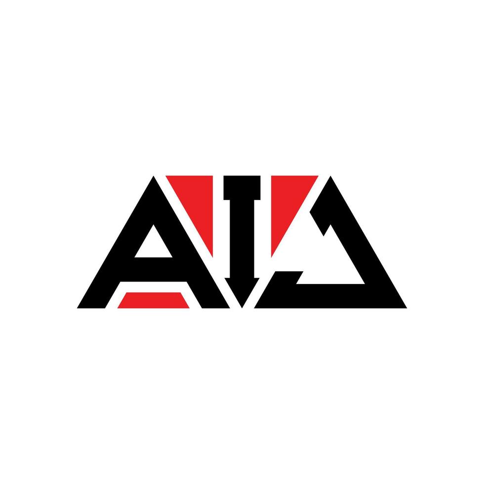 diseño de logotipo de letra triangular aij con forma de triángulo. monograma de diseño del logotipo del triángulo aij. plantilla de logotipo de vector de triángulo aij con color rojo. logotipo triangular aij logotipo simple, elegante y lujoso. aij