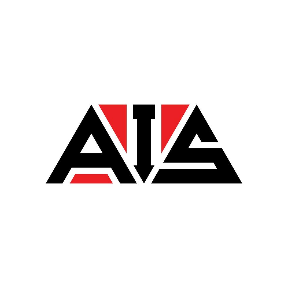 AIS triangle letter logo design with triangle shape. AIS triangle logo design monogram. AIS triangle vector logo template with red color. AIS triangular logo Simple, Elegant, and Luxurious Logo. AIS