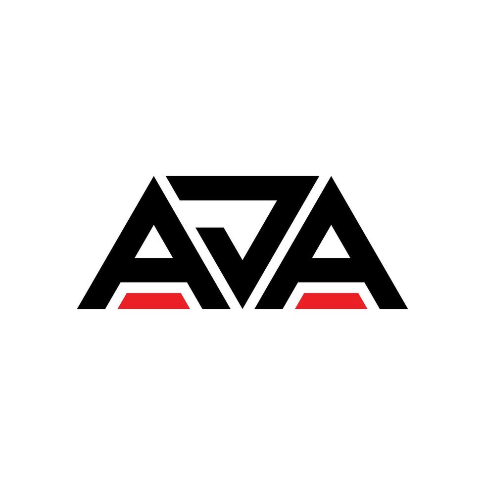 diseño de logotipo de letra triangular aja con forma de triángulo. monograma de diseño del logotipo del triángulo aja. plantilla de logotipo de vector de triángulo aja con color rojo. logotipo triangular aja logotipo simple, elegante y lujoso. aja