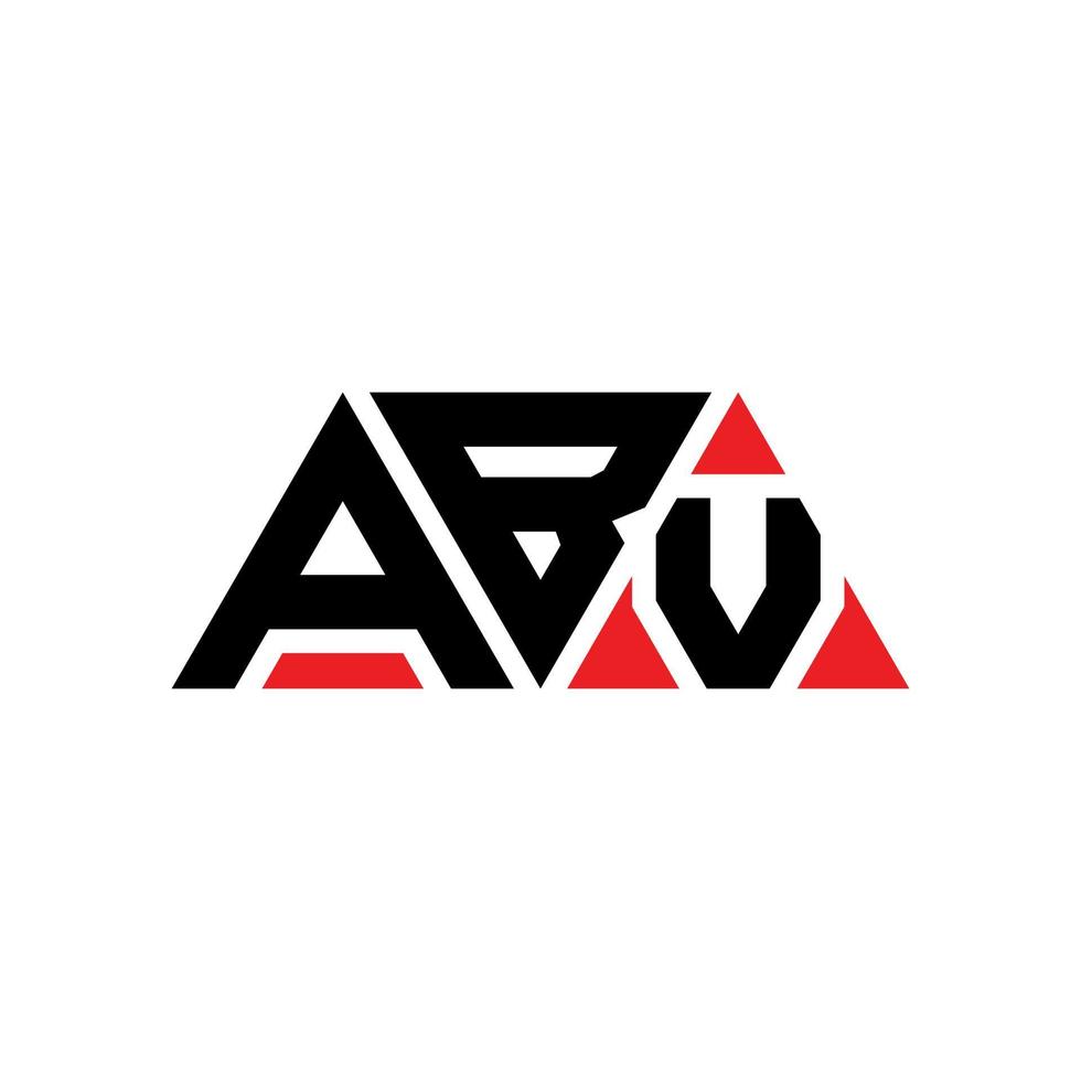 ABV triangle letter logo design with triangle shape. ABV triangle logo design monogram. ABV triangle vector logo template with red color. ABV triangular logo Simple, Elegant, and Luxurious Logo. ABV