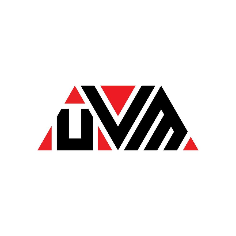 diseño de logotipo de letra triangular uvm con forma de triángulo. monograma de diseño del logotipo del triángulo uvm. plantilla de logotipo de vector de triángulo uvm con color rojo. logotipo triangular uvm logotipo simple, elegante y lujoso. uvm