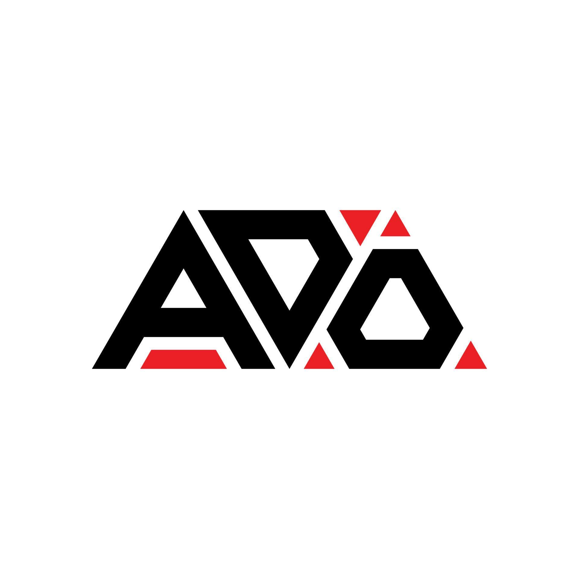 ADO triangle letter logo design with triangle shape. ADO triangle logo ADO triangle letter logo design with triangle shape. ADO triangle logo
