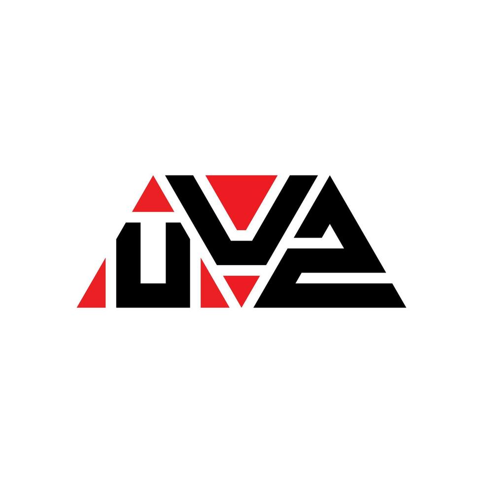 UUZ triangle letter logo design with triangle shape. UUZ triangle logo design monogram. UUZ triangle vector logo template with red color. UUZ triangular logo Simple, Elegant, and Luxurious Logo. UUZ