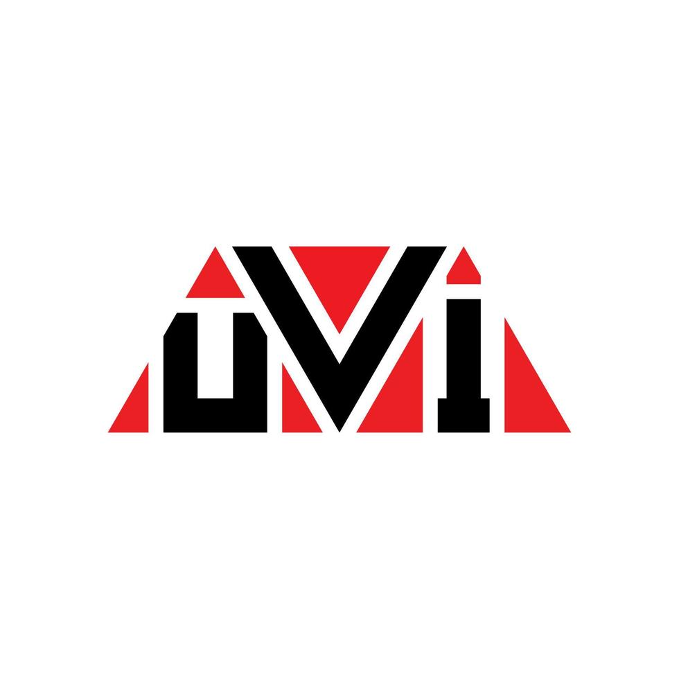 UVI triangle letter logo design with triangle shape. UVI triangle logo design monogram. UVI triangle vector logo template with red color. UVI triangular logo Simple, Elegant, and Luxurious Logo. UVI