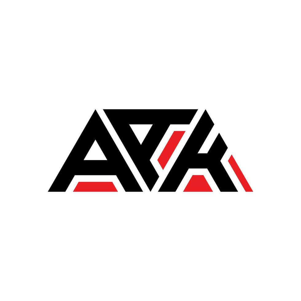 diseño de logotipo de letra triangular aak con forma de triángulo. monograma de diseño de logotipo de triángulo aak. plantilla de logotipo de vector de triángulo aak con color rojo. logotipo triangular aak logotipo simple, elegante y lujoso. aak