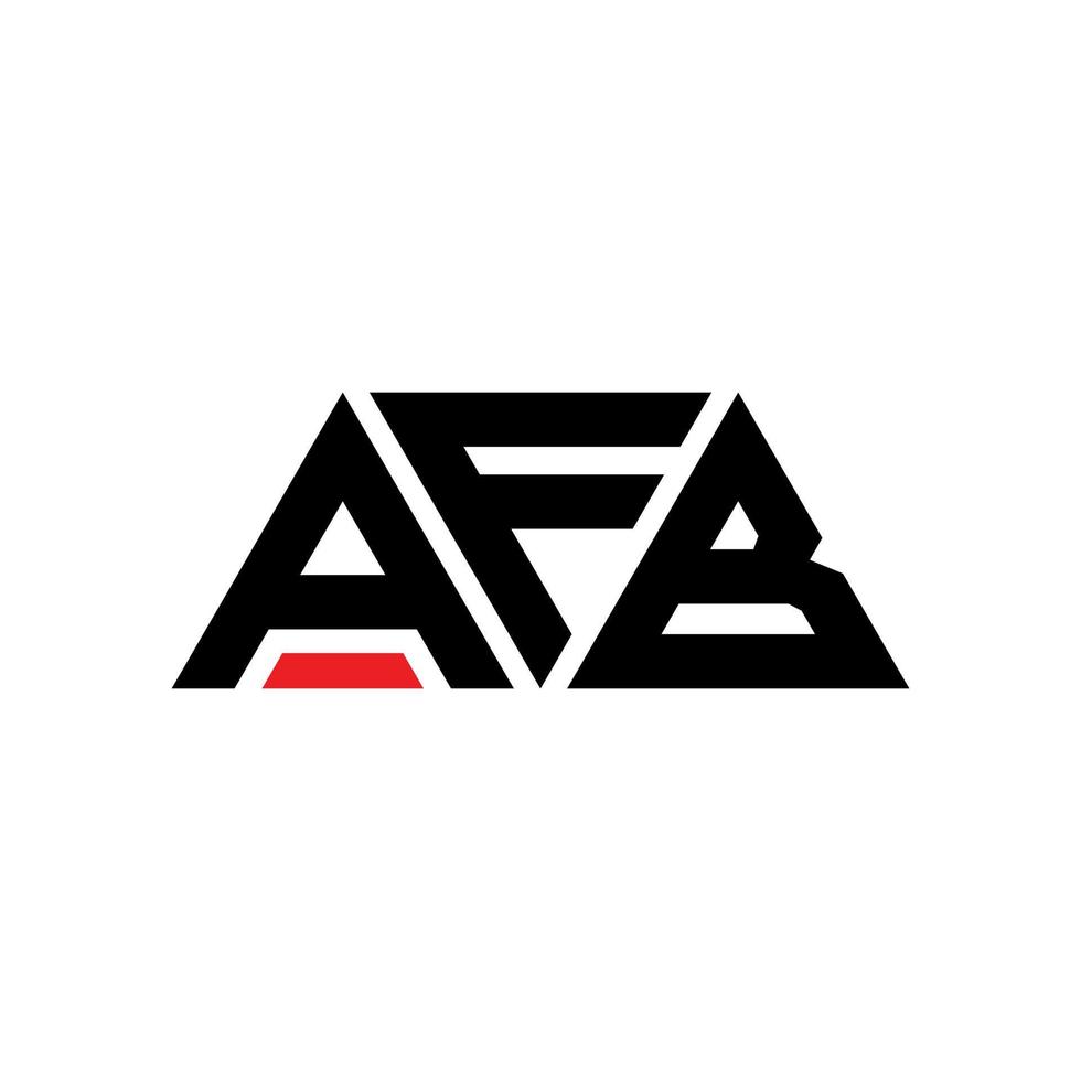 diseño de logotipo de letra triangular afb con forma de triángulo. monograma de diseño del logotipo del triángulo afb. plantilla de logotipo de vector de triángulo afb con color rojo. logotipo triangular afb logotipo simple, elegante y lujoso. afb