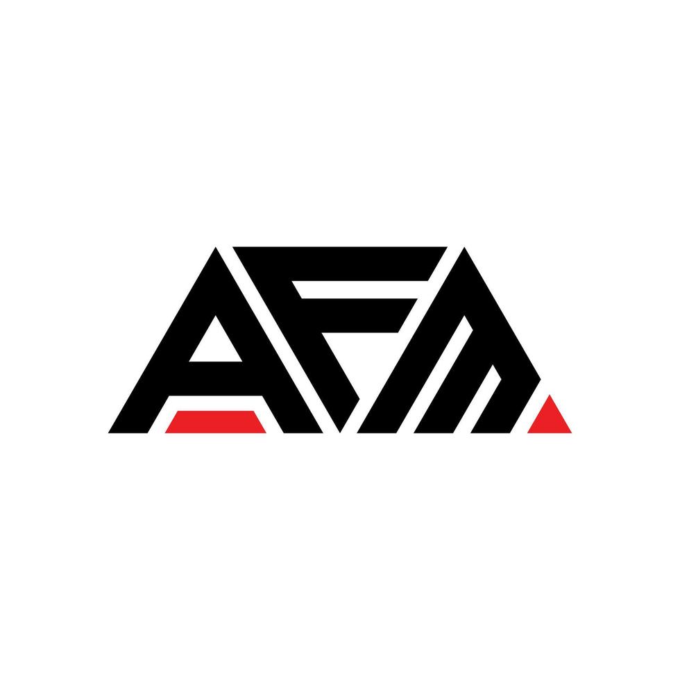 diseño de logotipo de letra triangular afm con forma de triángulo. monograma de diseño del logotipo del triángulo afm. plantilla de logotipo de vector de triángulo afm con color rojo. logotipo triangular afm logotipo simple, elegante y lujoso. afm