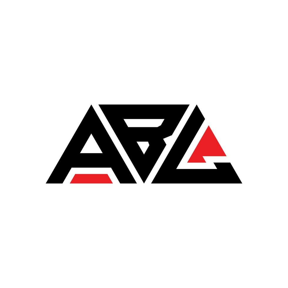 diseño de logotipo de letra triangular abl con forma de triángulo. monograma de diseño de logotipo de triángulo abl. plantilla de logotipo de vector de triángulo abl con color rojo. logotipo triangular abl logotipo simple, elegante y lujoso. capaz