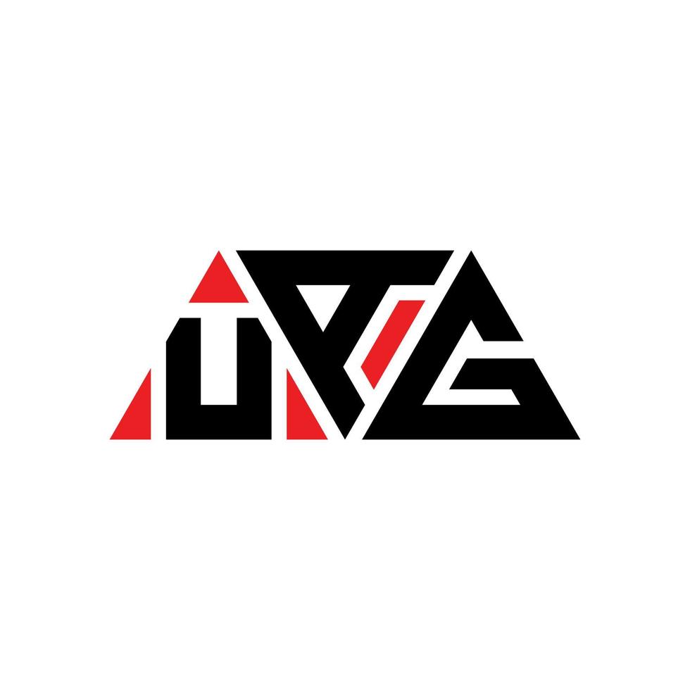UAG triangle letter logo design with triangle shape. UAG triangle logo design monogram. UAG triangle vector logo template with red color. UAG triangular logo Simple, Elegant, and Luxurious Logo. UAG