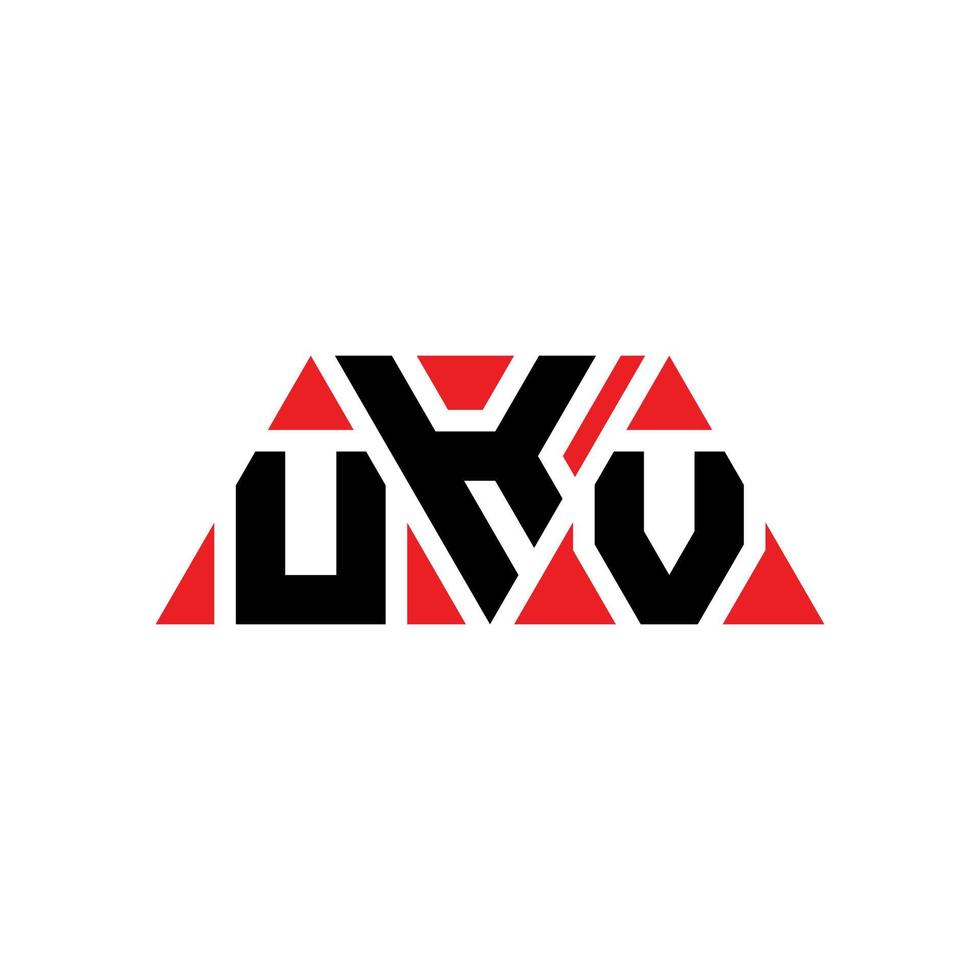 diseño de logotipo de letra triangular ukv con forma de triángulo. monograma de diseño del logotipo del triángulo ukv. plantilla de logotipo de vector de triángulo ukv con color rojo. logotipo triangular ukv logotipo simple, elegante y lujoso. ukv