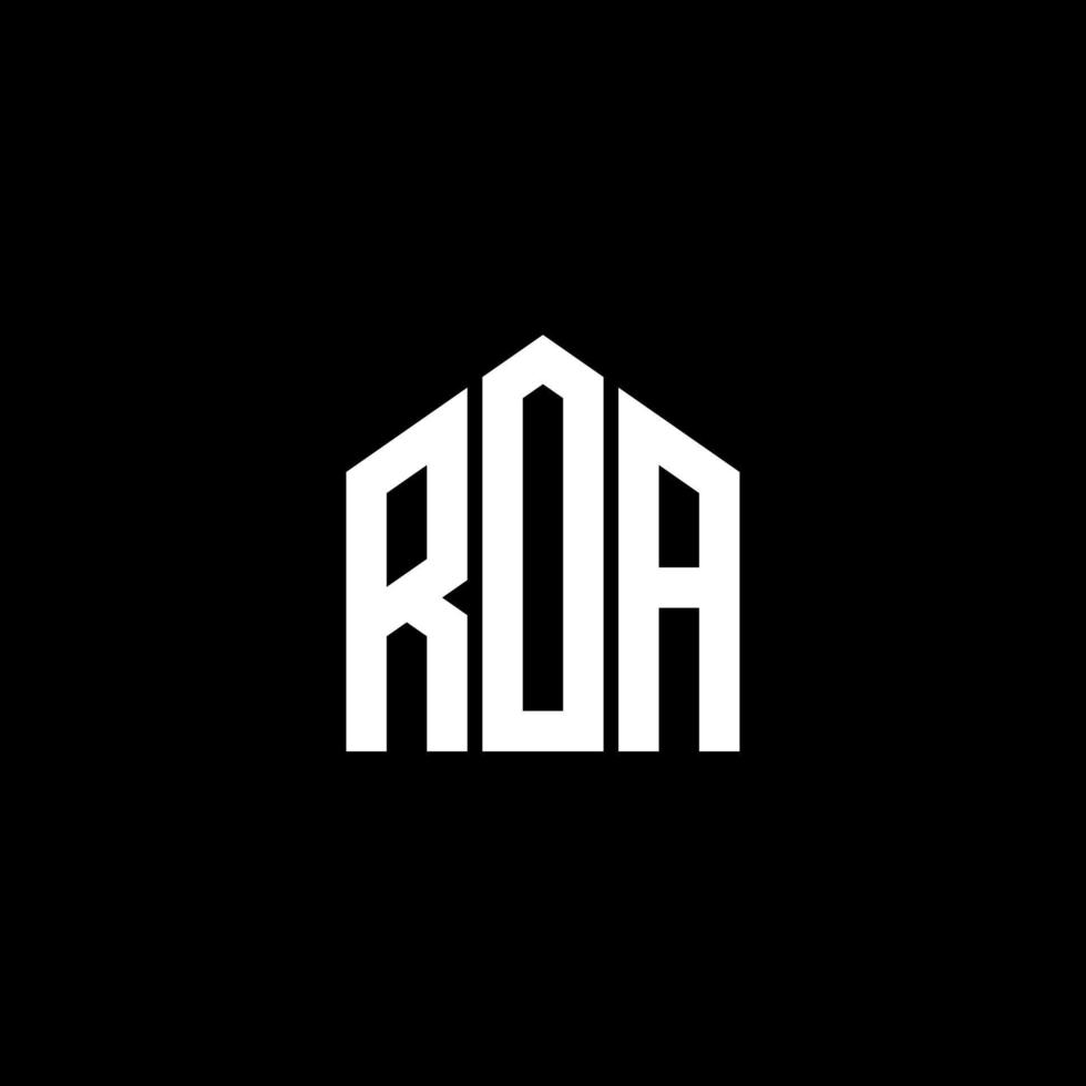 . diseño de letras roa. diseño de logotipo de letras roa sobre fondo negro. concepto de logotipo de letra de iniciales creativas de roa. diseño de letras roa. diseño de logotipo de letras roa sobre fondo negro. r vector