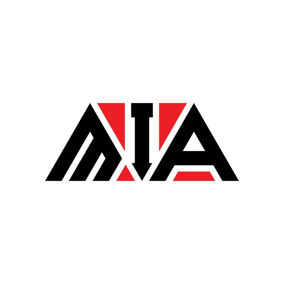 MIA triangle letter logo design with triangle shape. MIA triangle logo design monogram. MIA triangle vector logo template with red color. MIA triangular logo Simple, Elegant, and Luxurious Logo. MIA