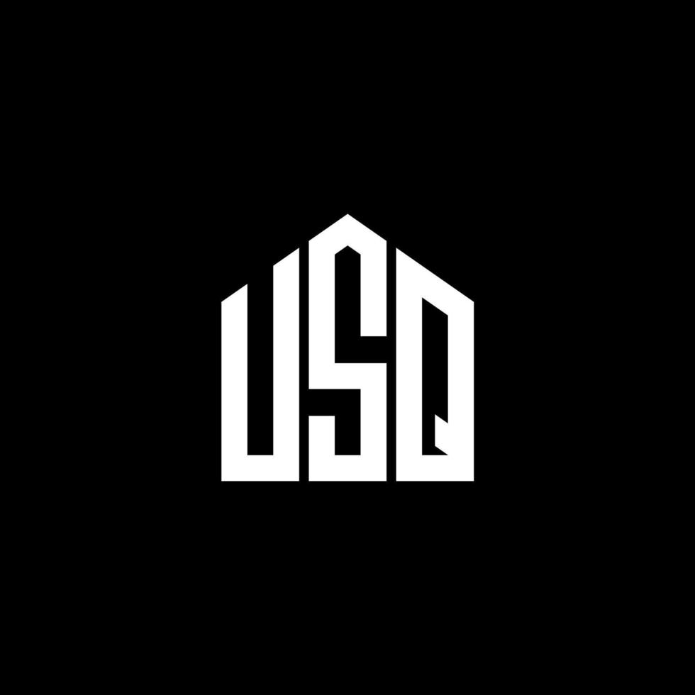 USQ creative initials letter logo concept. USQ letter design.USQ letter logo design on BLACK background. USQ creative initials letter logo concept. USQ letter design. vector