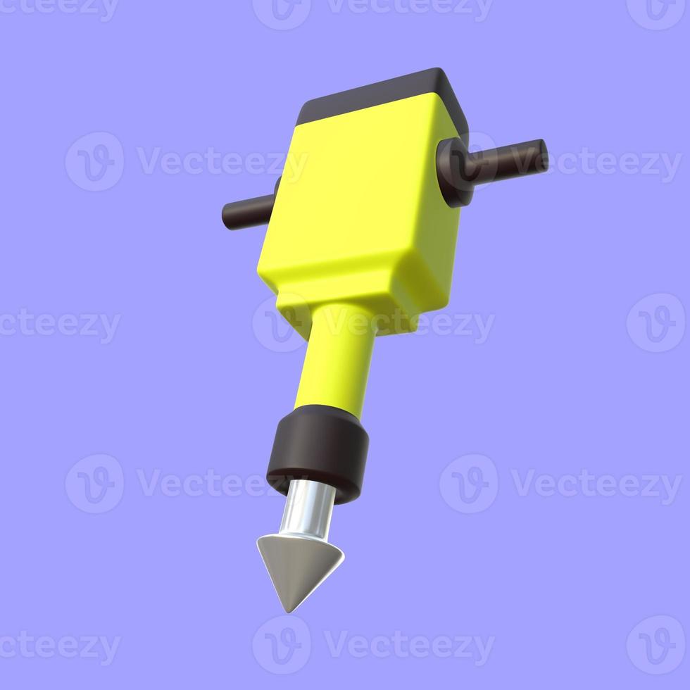 3D Jack Hammer Illustration Bottom View photo