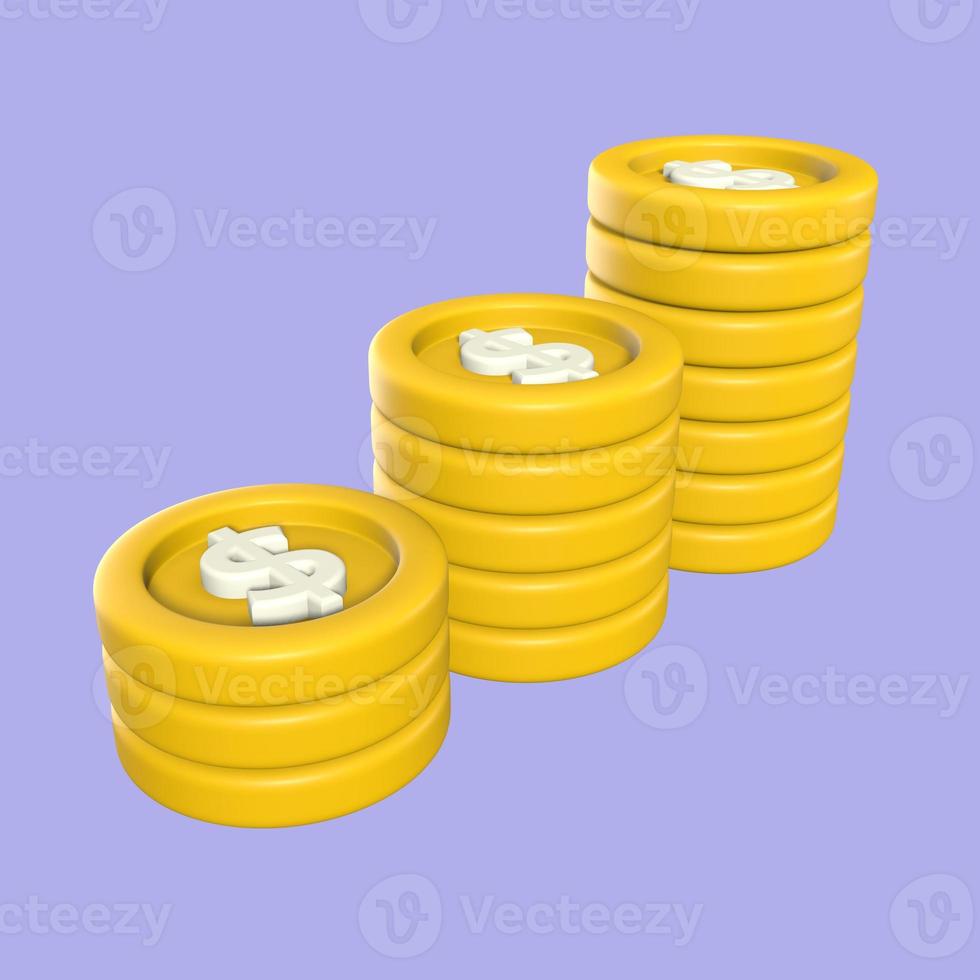 3D Investment Money Growth Illustration photo