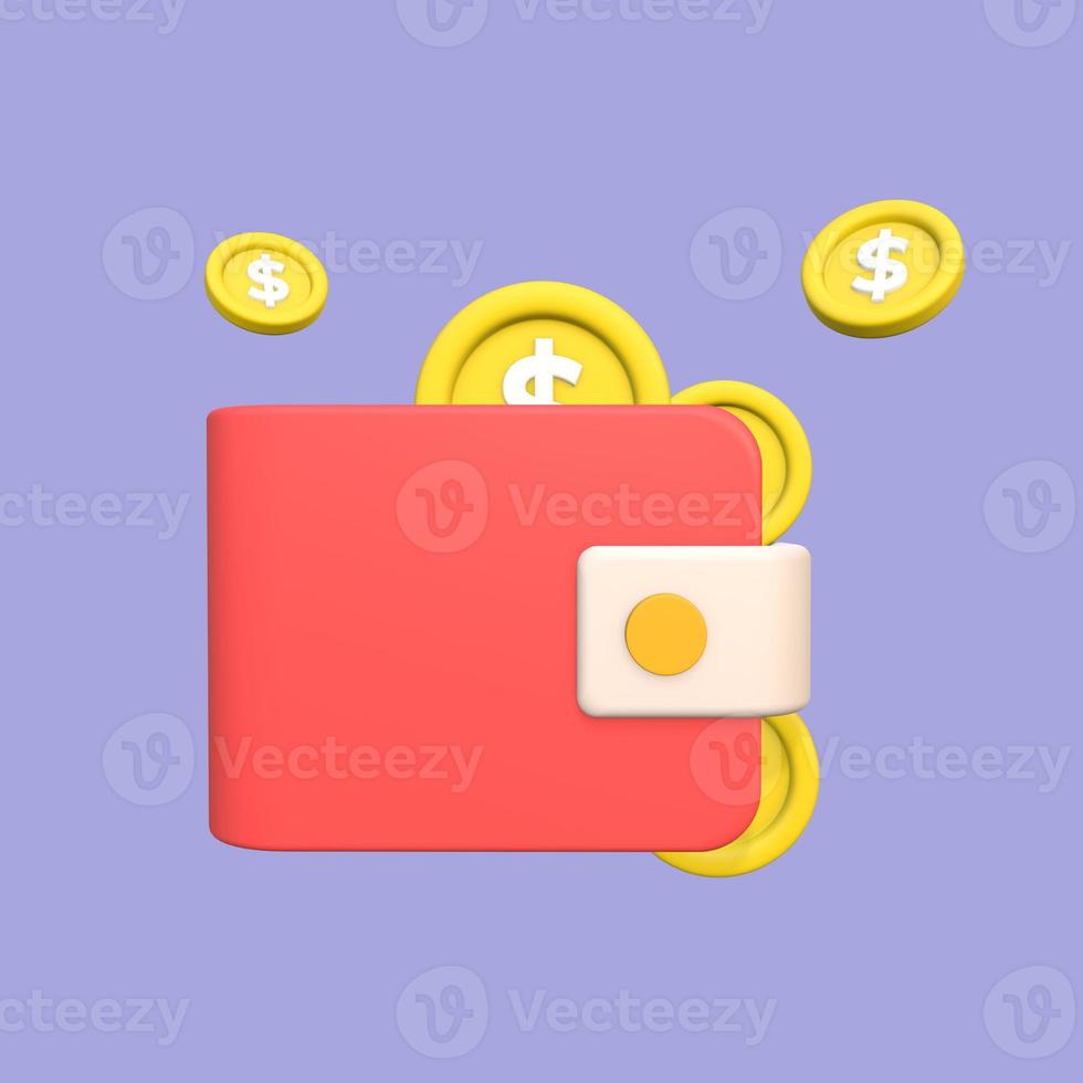 3D Stylized Wallet Illustration Design photo