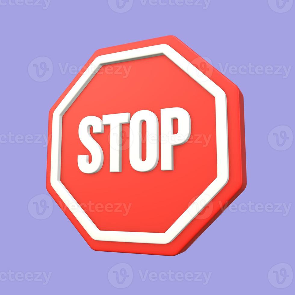 Stylized 3D Stop SIgn Icon photo