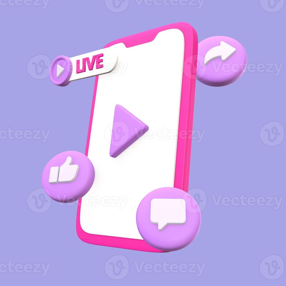 3D Illustration of Mobile Content Creator photo