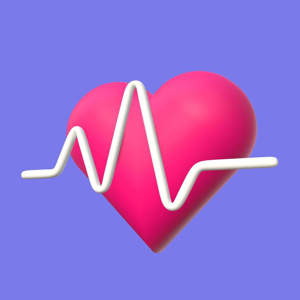 3D Heartbeat Illustration Side View photo