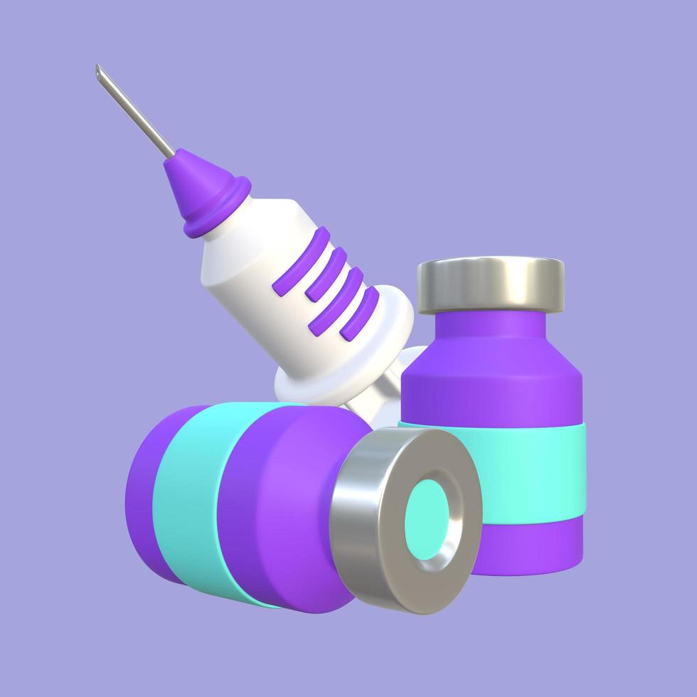 Stylized 3D Vaccine Tool Illustration photo