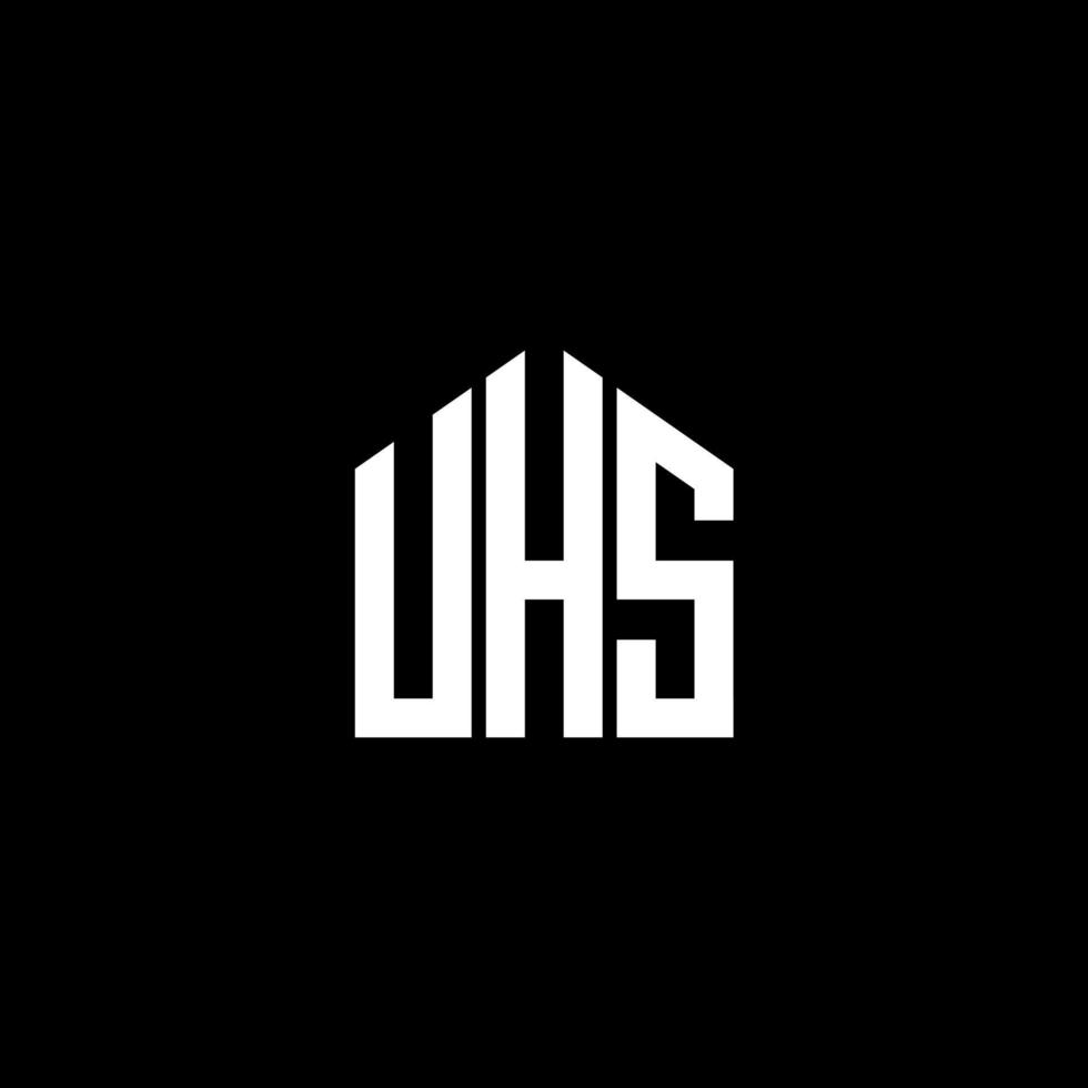 UHS letter logo design on BLACK background. UHS creative initials letter logo concept. UHS letter design. vector
