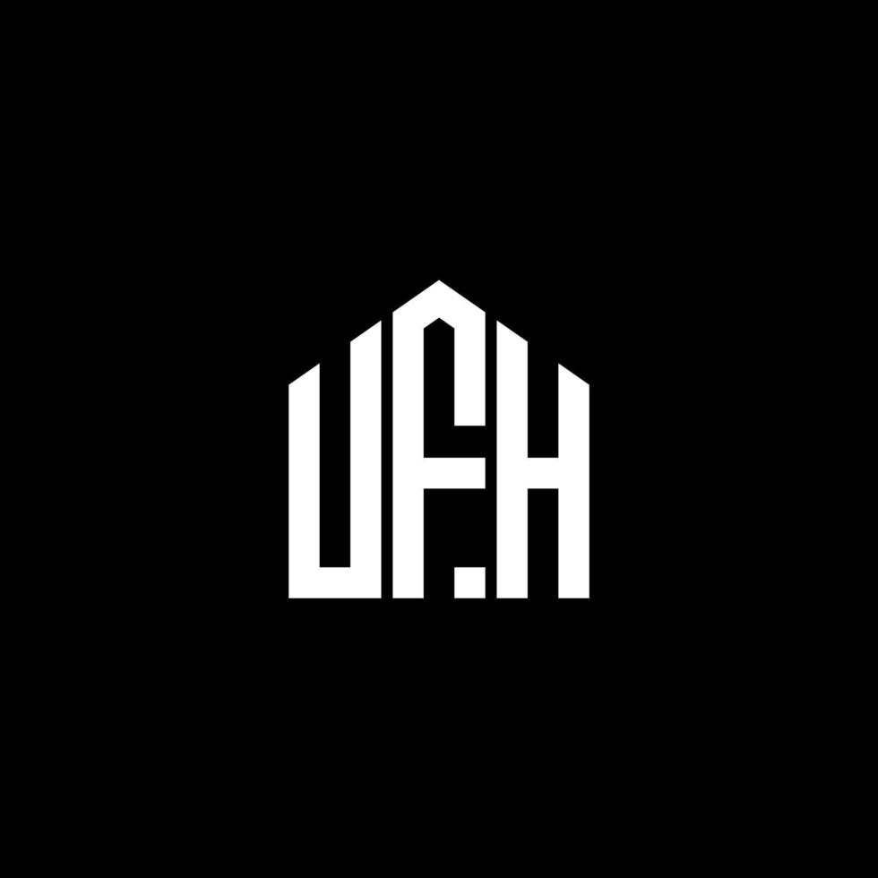 diseño del logotipo de la letra ufh sobre fondo negro. concepto de logotipo de letra de iniciales creativas ufh. diseño de letras ufh. vector