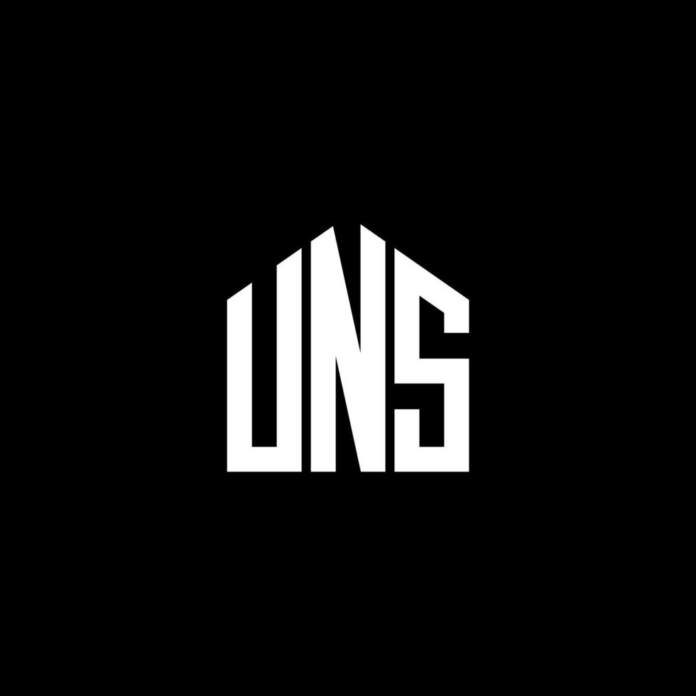 UNS letter logo design on BLACK background. UNS creative initials letter logo concept. UNS letter design. vector