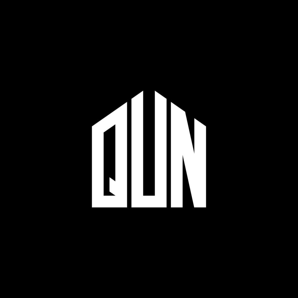 diseño de letras qun. diseño de logotipo de letras qun sobre fondo negro. concepto creativo del logotipo de la letra de las iniciales de qun. diseño de letras qun. diseño de logotipo de letras qun sobre fondo negro. q vector