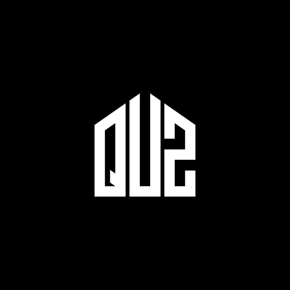 QUZ letter logo design on BLACK background. QUZ creative initials letter logo concept. QUZ letter design. vector