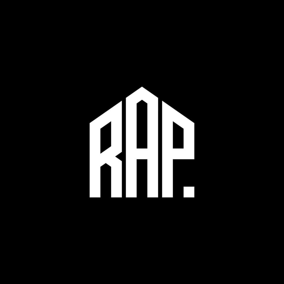 diseño de logotipo de letra de rap sobre fondo negro. concepto de logotipo de letra de iniciales creativas de rap. diseño de letras de rap. vector