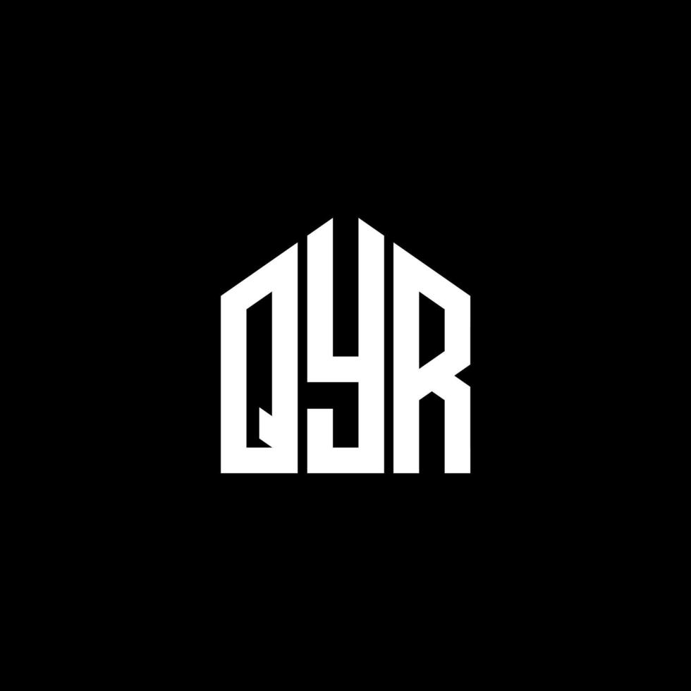 diseño de letras qyr. diseño de logotipo de letras qyr sobre fondo negro. concepto de logotipo de letra de iniciales creativas qyr. diseño de letras qyr. diseño de logotipo de letras qyr sobre fondo negro. q vector