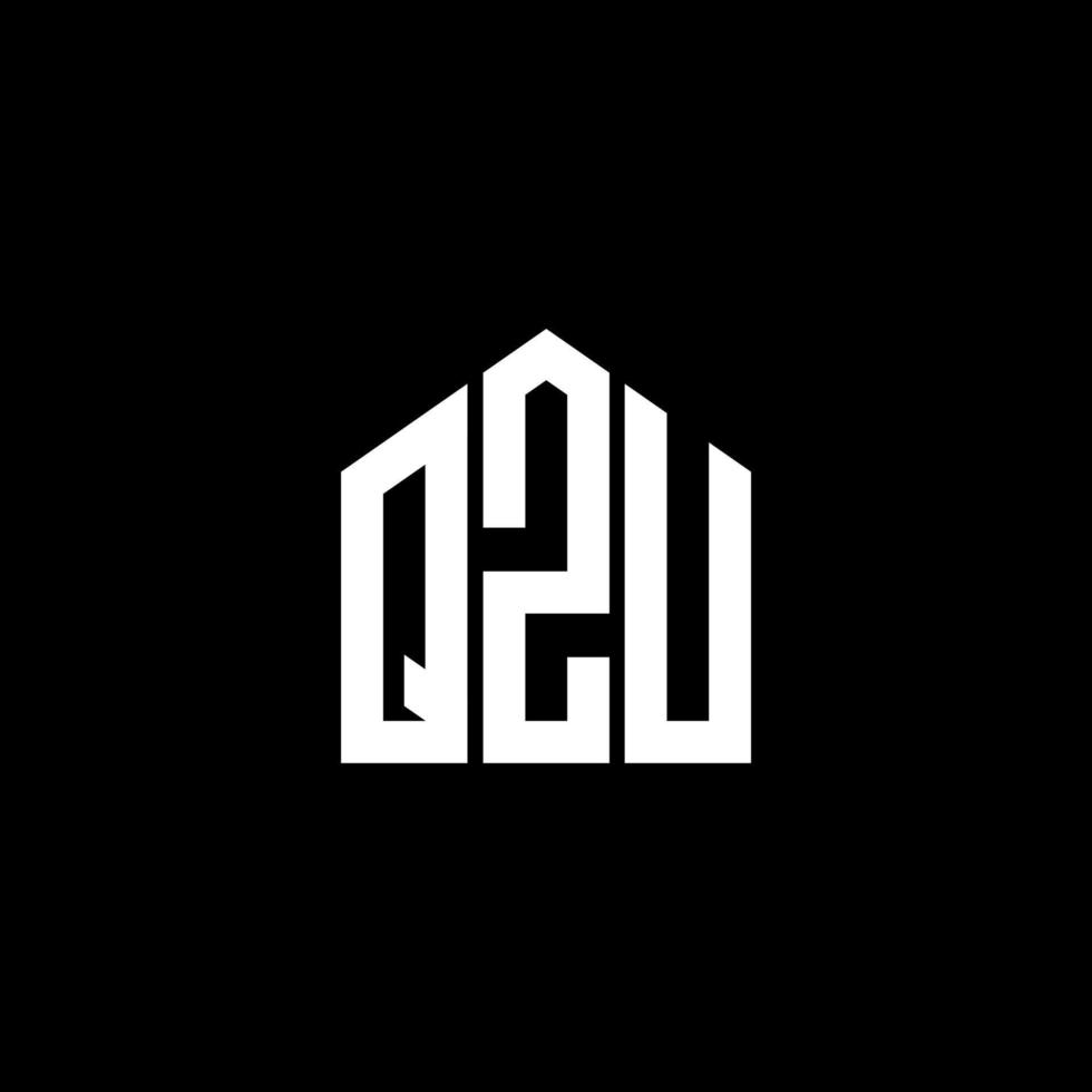 QZU letter logo design on BLACK background. QZU creative initials letter logo concept. QZU letter design. vector