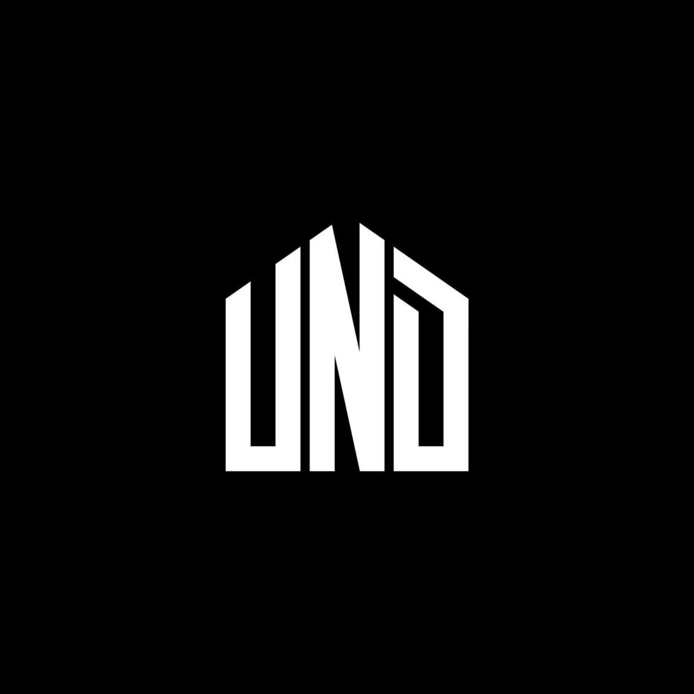 UND letter logo design on BLACK background. UND creative initials letter logo concept. UND letter design. vector