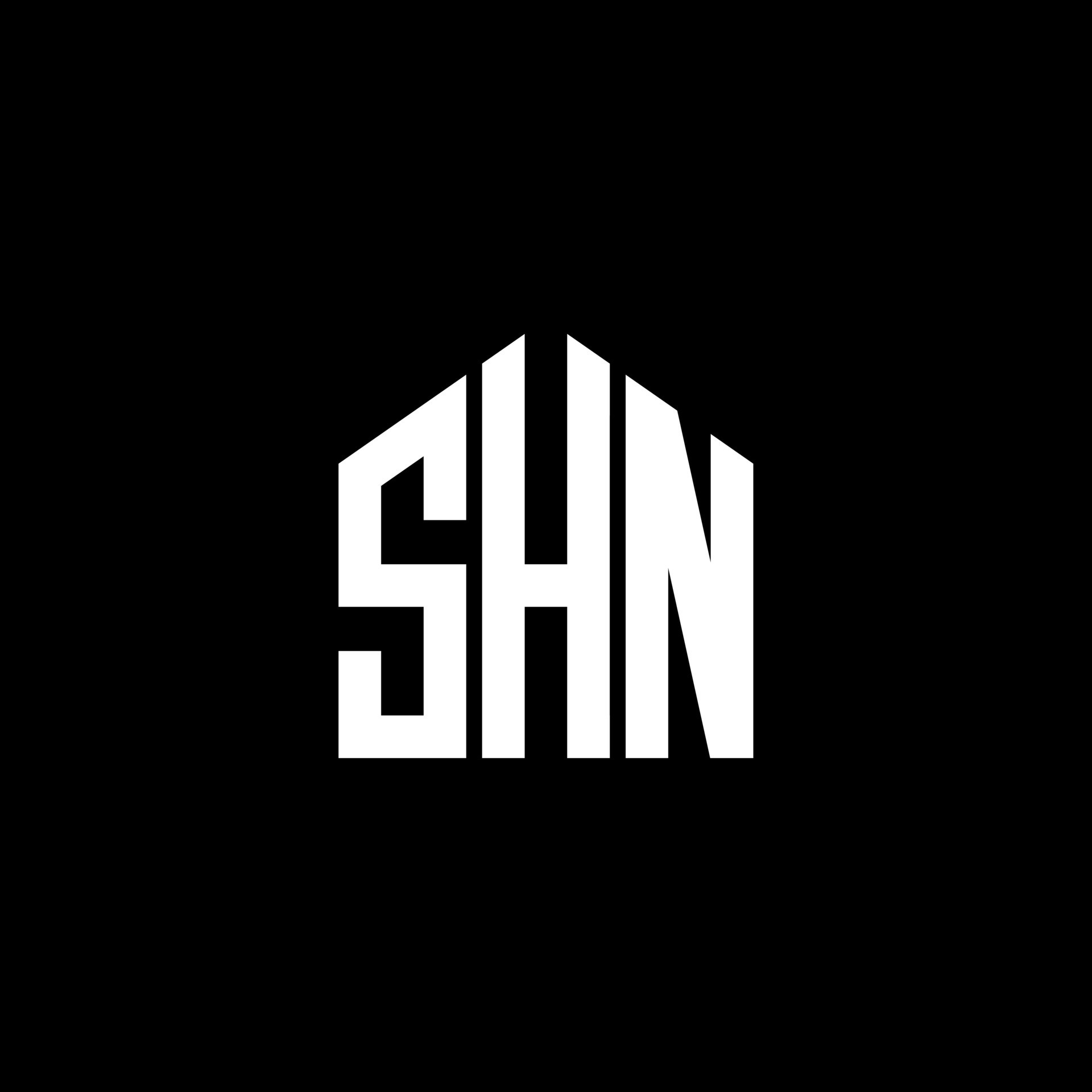 SHN letter logo design on BLACK background. SHN creative initials ...