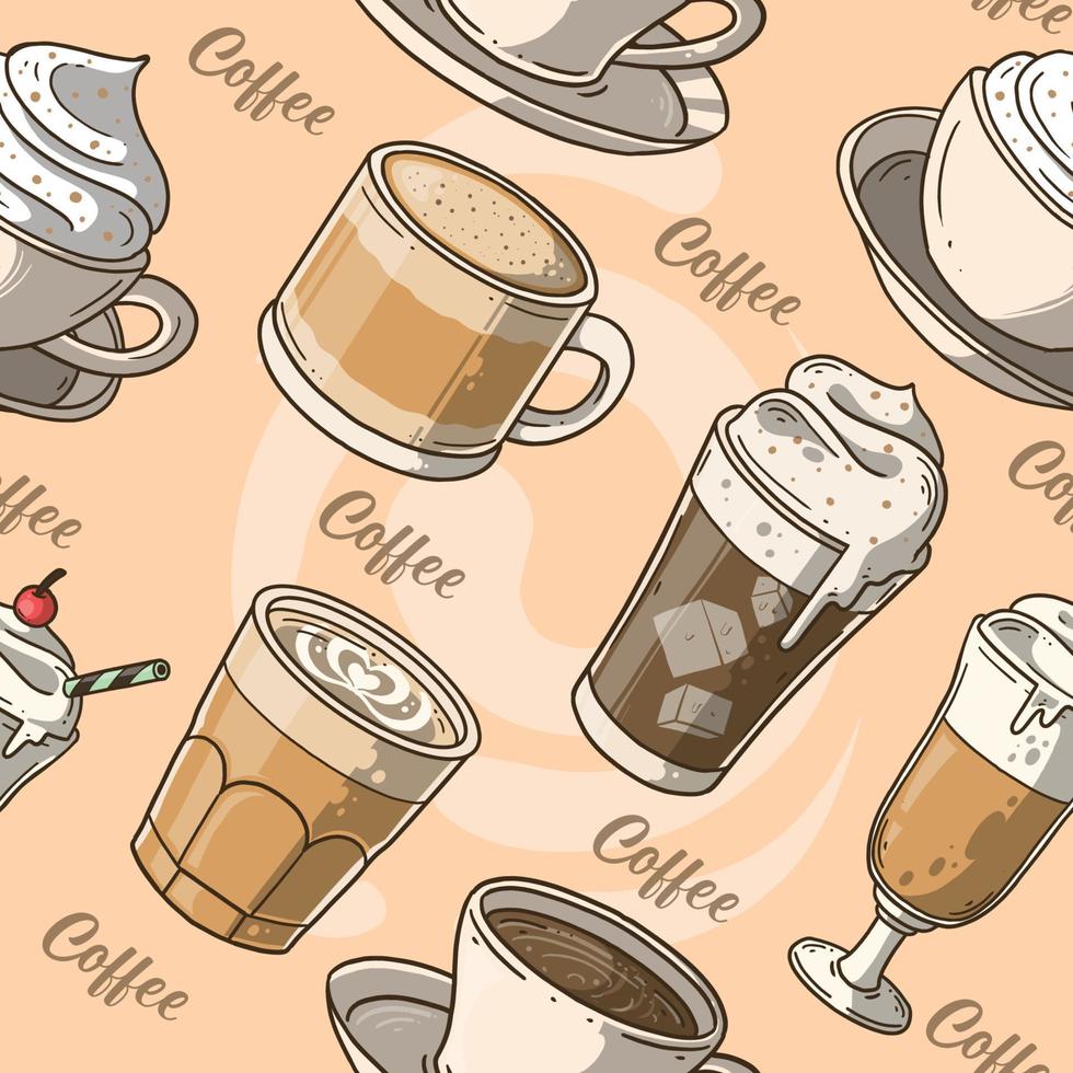 bebida de cafe sin costuras vector