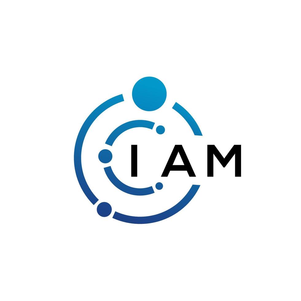 IAM letter technology logo design on white background. IAM creative initials letter IT logo concept. IAM letter design. vector