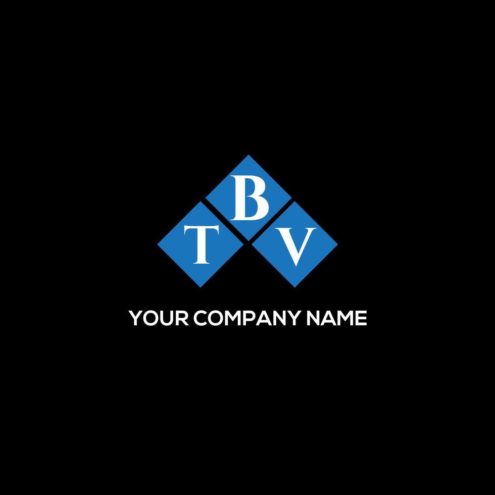 diseño de logotipo de letra tbv sobre fondo negro. concepto de logotipo de letra de iniciales creativas tbv. diseño de carta tbv. vector