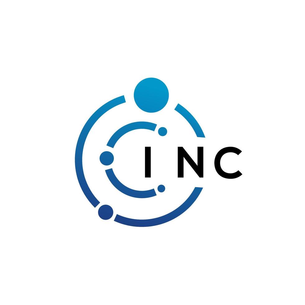 INC letter technology logo design on white background. INC creative initials letter IT logo concept. INC letter design. vector