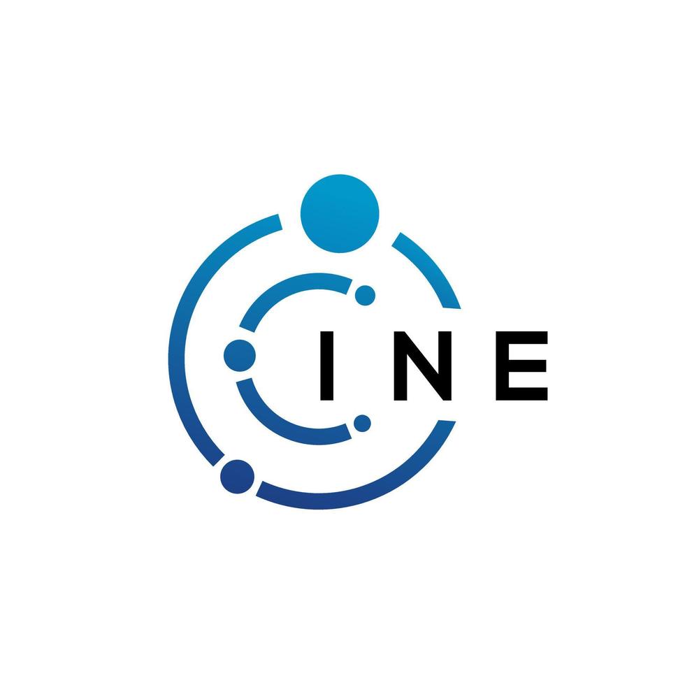 INE letter technology logo design on white background. INE creative initials letter IT logo concept. INE letter design. vector