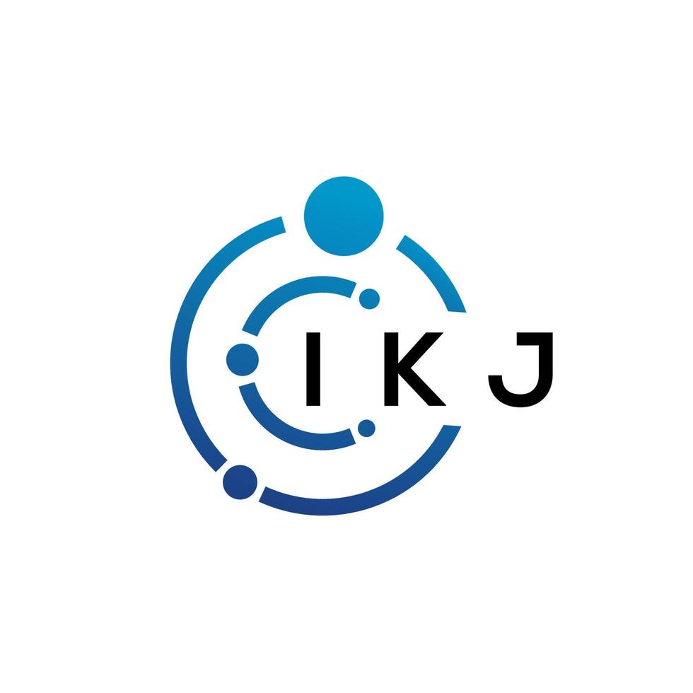 Diseño de logotipo de tecnología de letras ikj sobre fondo blanco. ikj creative initials letter it concepto de logotipo. diseño de letras ikj. vector